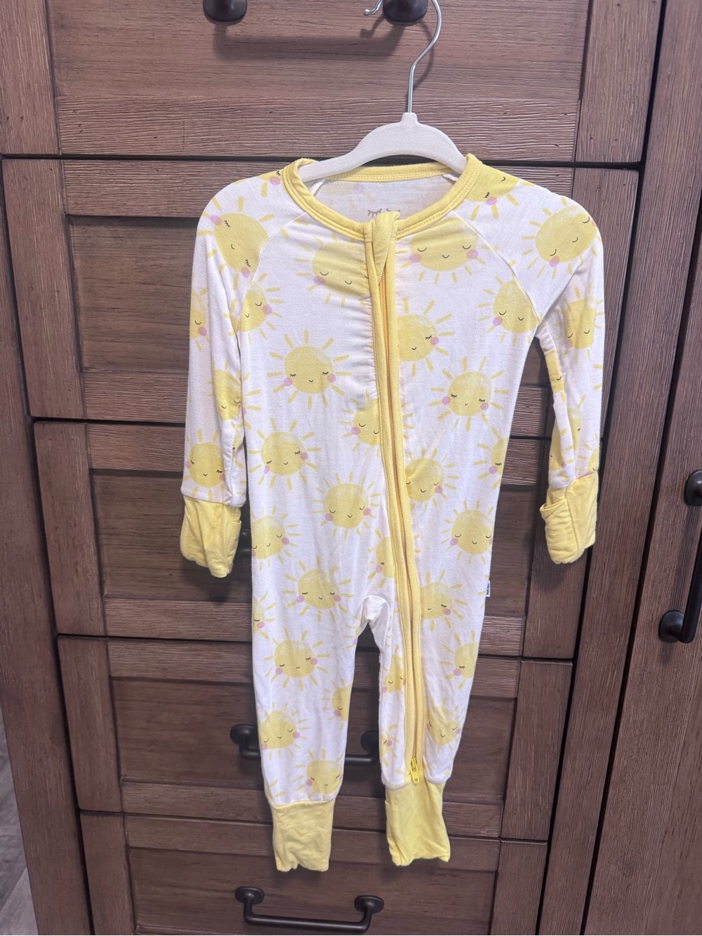 Little Sleepies - Sunshine Print, Yellow Baby Zippy